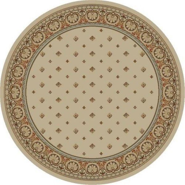 Concord Global 7 ft. 10 in. Ankara Pin Dot - Round, Ivory 63029
